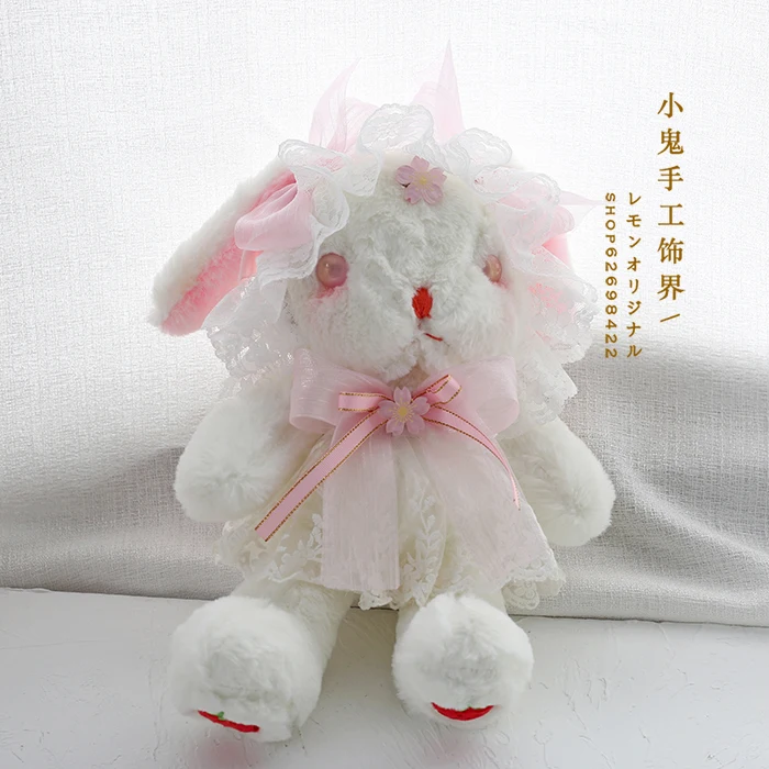 

Лолита, японский ручной работы, милый кролик, Наклонная Сумка через плечо, милая сумка для кукол, мягкая сумка для сестры, кавайная сумка для ...