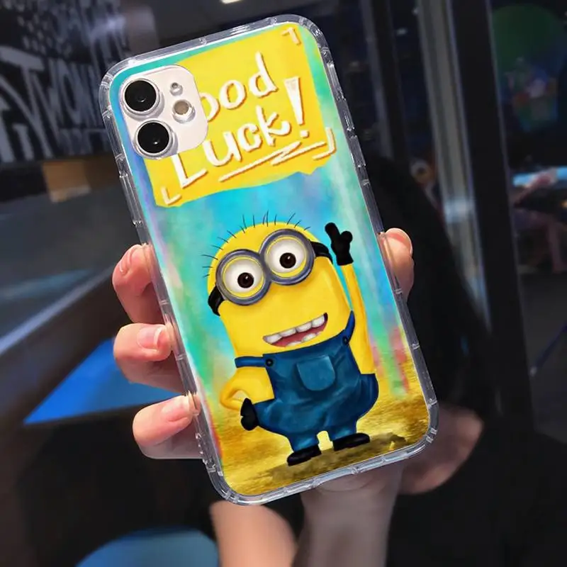 

Funny Cute M-Minionse Soft Phone Case Transparent Case For Iphone 6 6s 7 8 Plus XR X XS 11 12 Pro Max