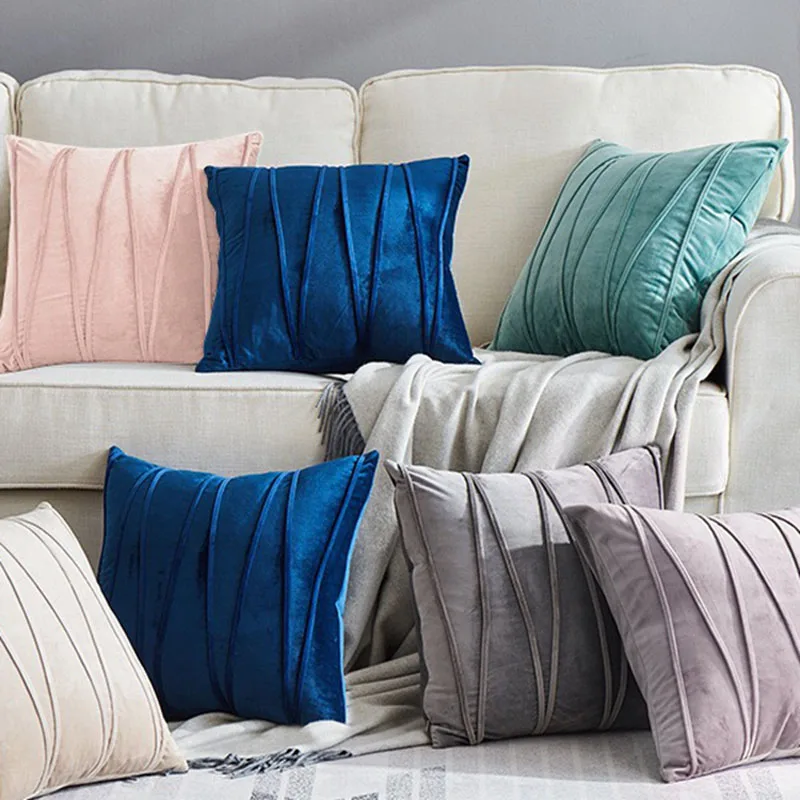 Pillow Case Decor Home 40x60CM Cushion Cover For Living Room For Car Nordic Housse De Coussin Blue Green Dark Brown Pillows