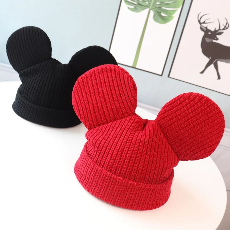 Детские шапки новинка 2020 зимние вязаные для родителей и детей с большими ушами