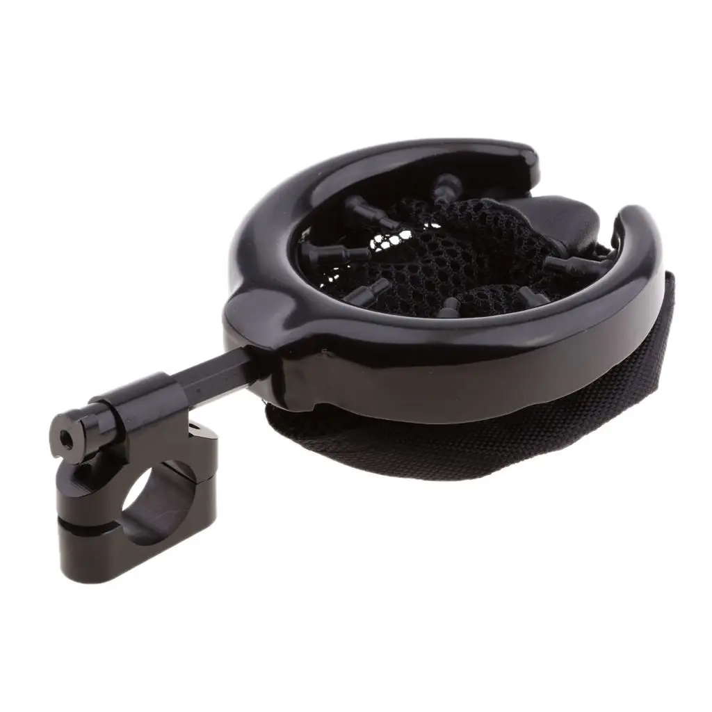 

7/8'' Black Handlebar Cup Holder Metal Drink with Mesh Basket For Harley