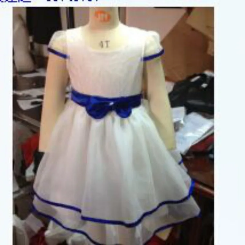 Pure white and blue edge girls college princess | Детская одежда и обувь