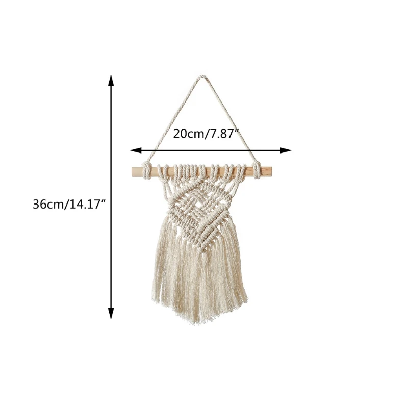 

Nordic Tassel Bohemian Tapestry Hand-woven Mural Wooden Stick Wall Hanging Decor K0AA