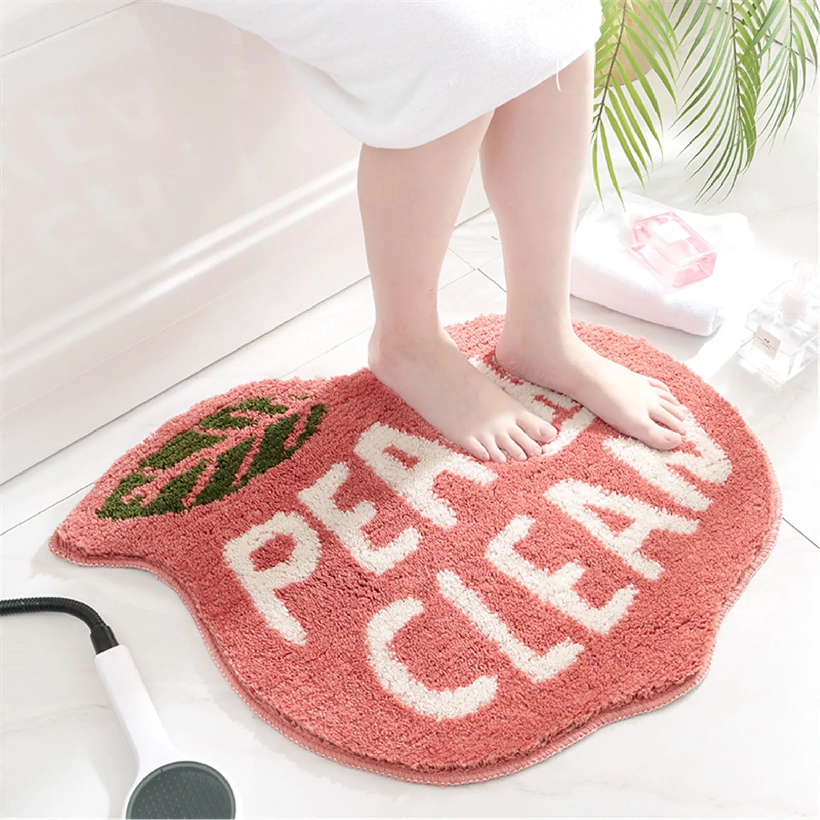 

55*63cm Peachy Mat - Thick Plush Peach Rug Bath Decor -washable Drying Small Bath Mat Home Decor Alfombra Exterior Ковер На Пол