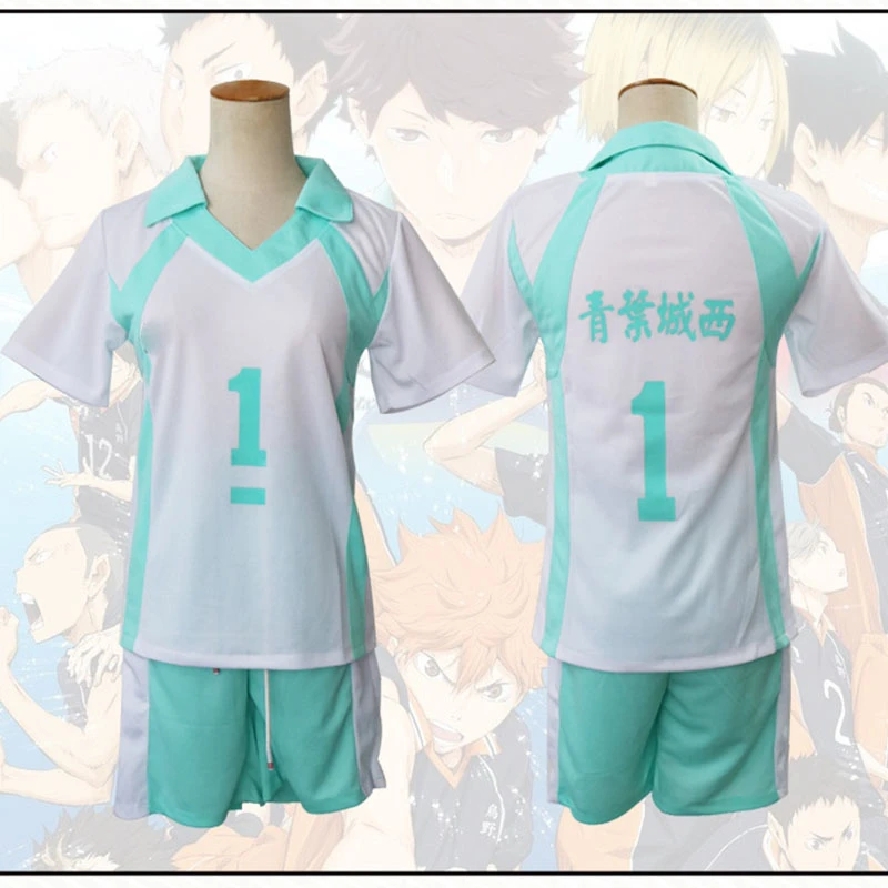

Haikyu!! Haikyuu Cosplay Costume Jersey Kenma Kozume Volleyball Club Hinata Shoyo Sportswear Shirt Knee Pads