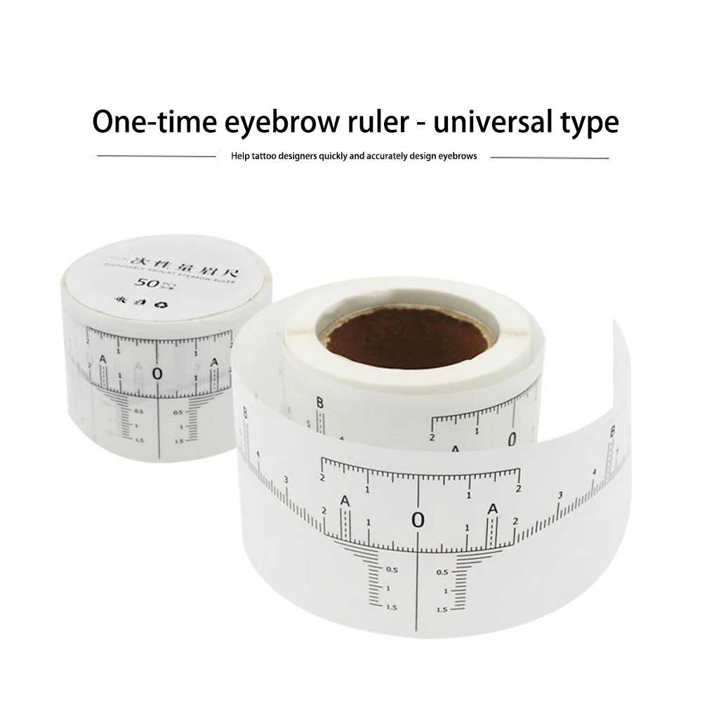 

50 Pcs/Roll Disposable Eyebrow Stencil Make Up Eyebrow Template Tattoo Ruler Beauty Tool Microblading Measure Eyebrow Stencil