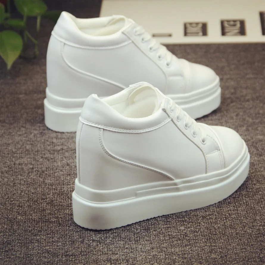 Женские туфли на платформе 10 см повседневные кроссовки толстой подошве обувь