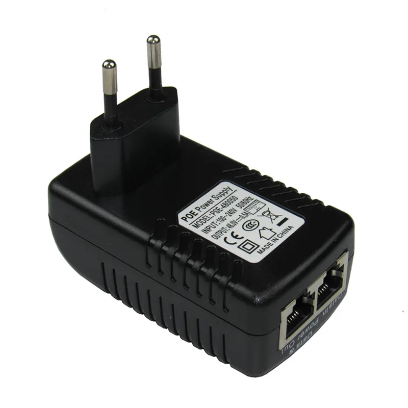 Адаптер питания DC48V 0.5A CCTV Active PoE Ethernet адаптер для ip камеры Pin 4/5(+) 7/8 совместим с
