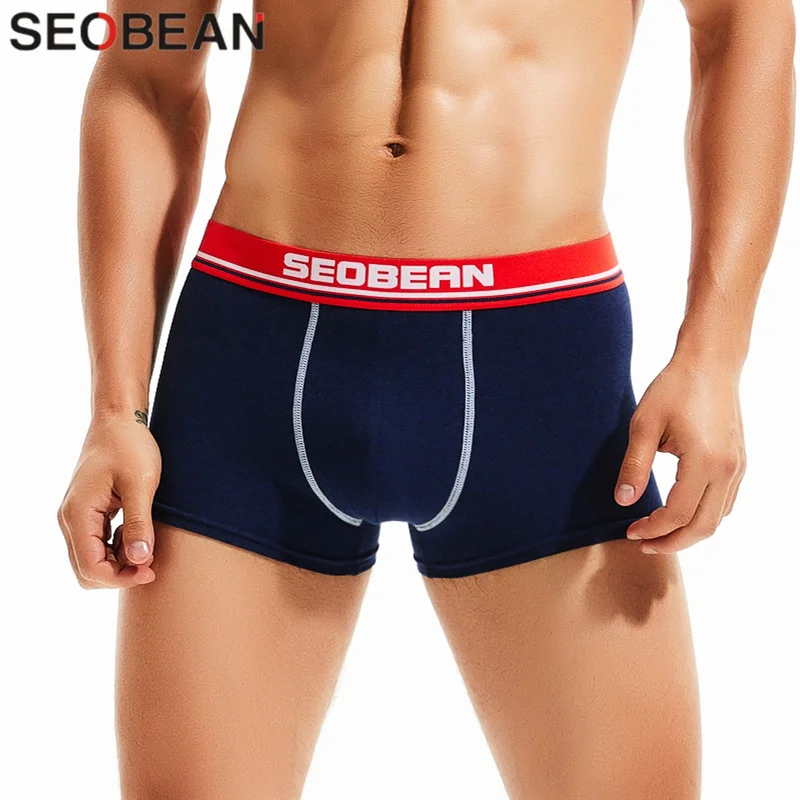 

SEOBEAN Men Boxers Cotton Underwear Sexy U convex Pouch Brand Boxer Shorts Breathable Male Panties New Arrival