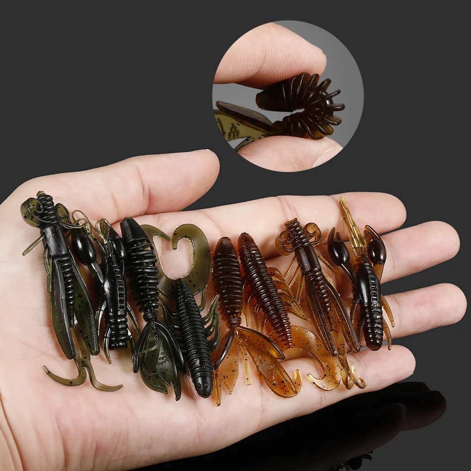Soft Lure Shrimp Silicone Artificial Baits Worms Lobster Fish Lures Jig Wobbler Sets for Swimbait Bass Carp Sea Fishing Tackle | Спорт и