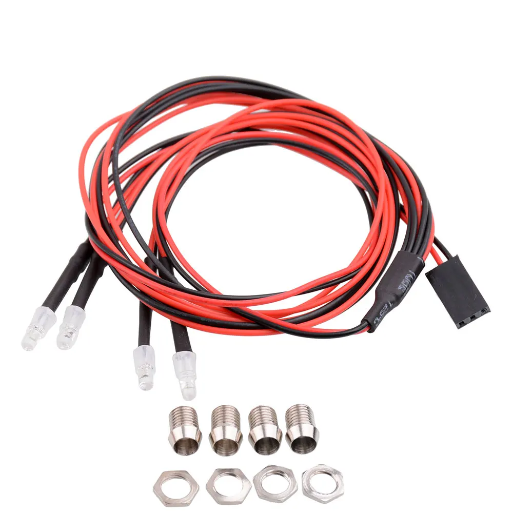 RCW8 Oil/tram Car Model Special Modified Lights 4LED 3mm 2 Red White with Metal Lamp Cup | Parts &amp Accs