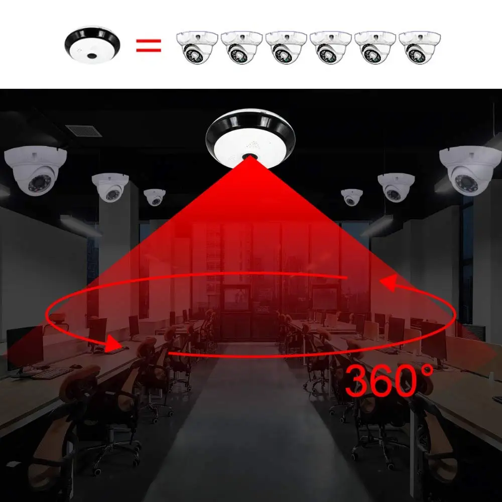 960P Wifi камера 360 градусов панорамная IP камера Домашняя безопасность двухсторонняя аудио ночное видение рыбий глаз камера наблюдения SD карта