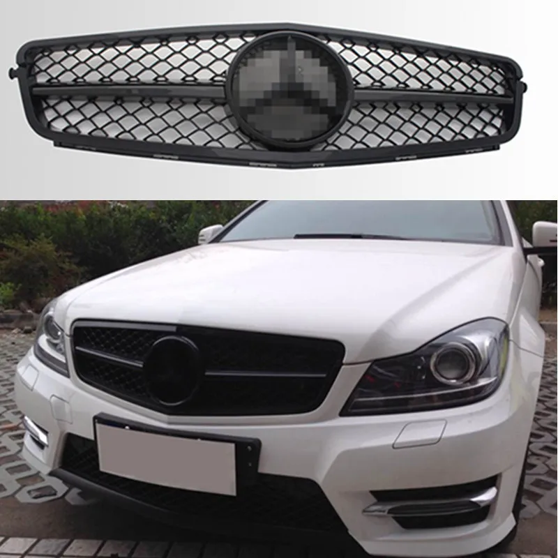Автомобильная гоночная решетка для Mercedes Benz W204 2008 2014 C200 C300 C350 гриль с эмблемой хром
