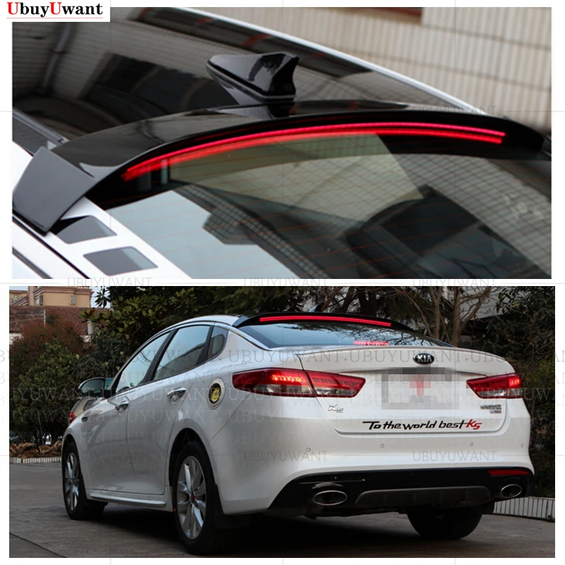 

For KIA K5 Roof Spoiler 2016-2019 OPTIMA ABS Plastic Rear Roof Spoiler Car Tail Wing Decoration With LED Light Car Styling