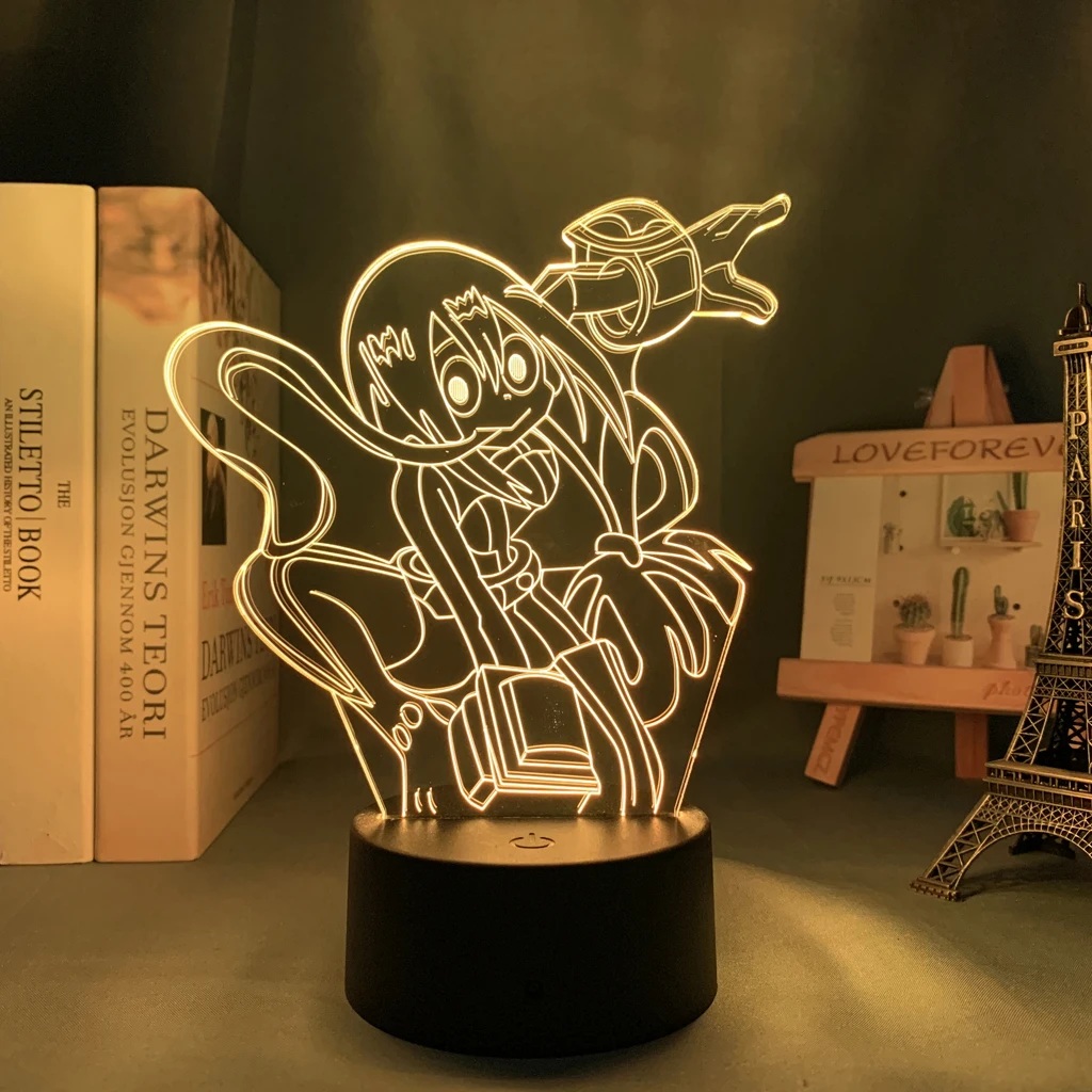 

My Hero Academia Anime Tsuyu Asui Figure Night Light Table 3D LED Lamp Lampara Toys for Bedroom Decoration Birthday Gift
