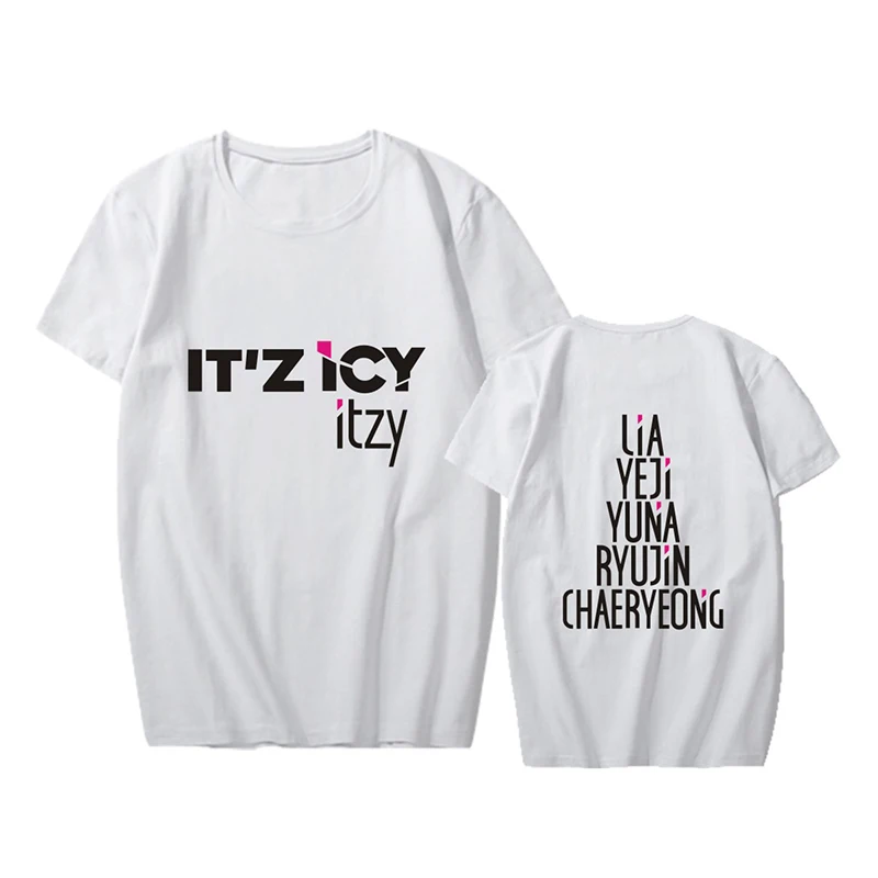 K pop ITZY альбом &ltIT'z ICY&gt поддерживающая Футболка Kpop футболка с коротким рукавом