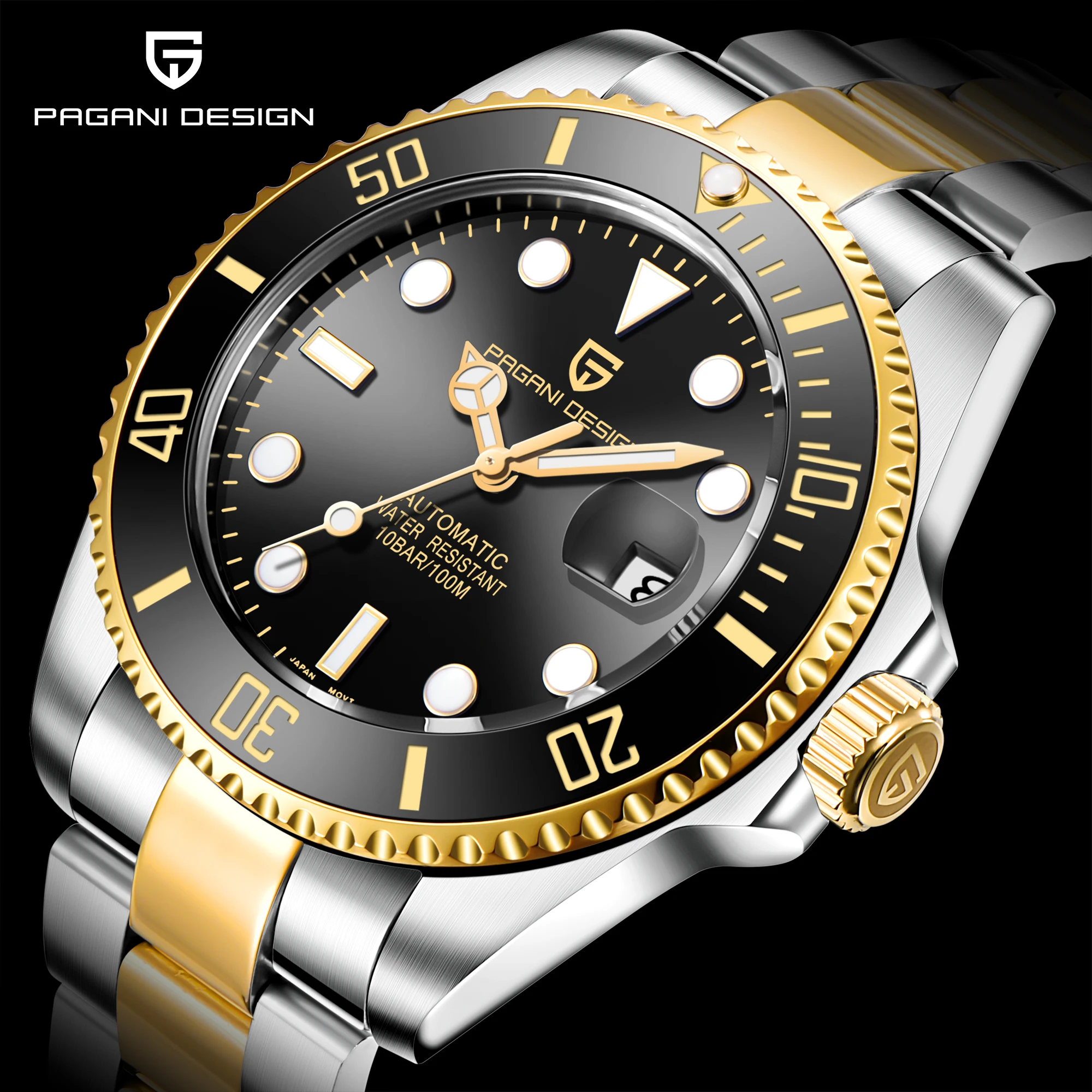 

PAGANI DESIGN Brand Men Watches Business Sport Stainless Steel Automatic Mechanical Waterproof Sapphire Watch Relogio Masculino