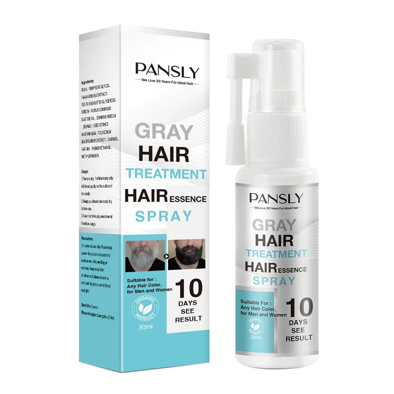 Herbal Cure Gray White Hair Treatment Tonic 30ml Chinese Medicine Spray Make Hair Black Restore Beard Hair To Natural Color