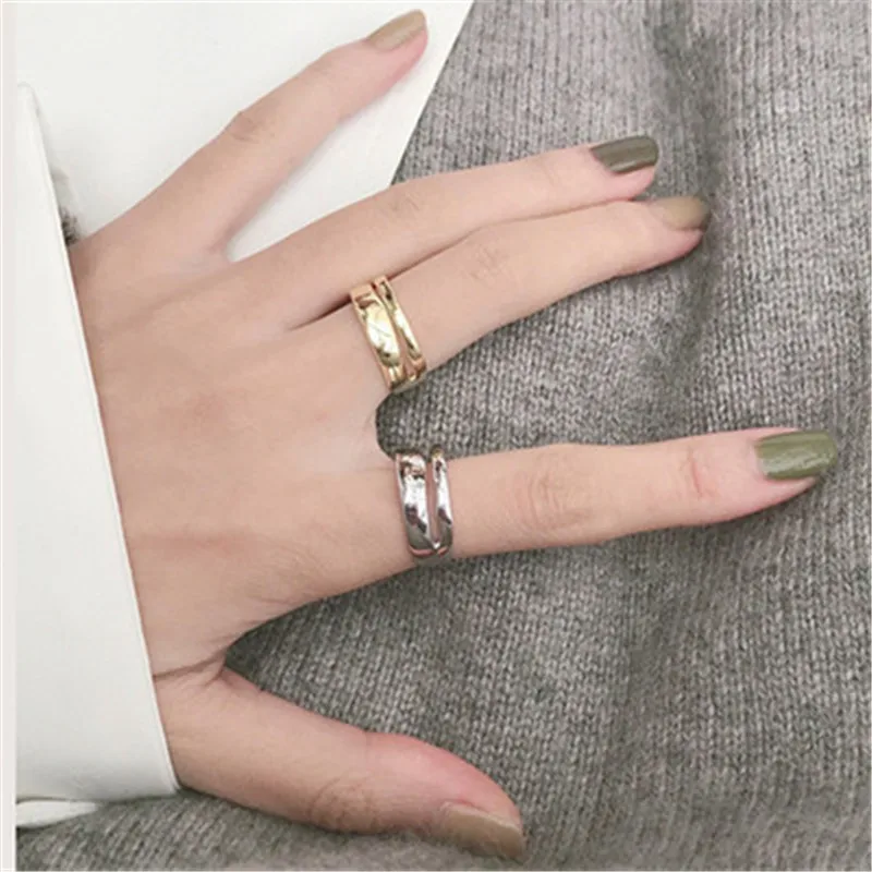 Женское широкое кольцо FFLACELL из стерлингового серебра с гладкой