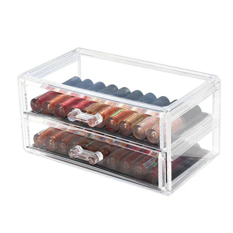 

Transparent Drawers Makeup Organizer Lipstick Holder Dust-Proof Cosmetic Storage Box Desk Organizer Storage