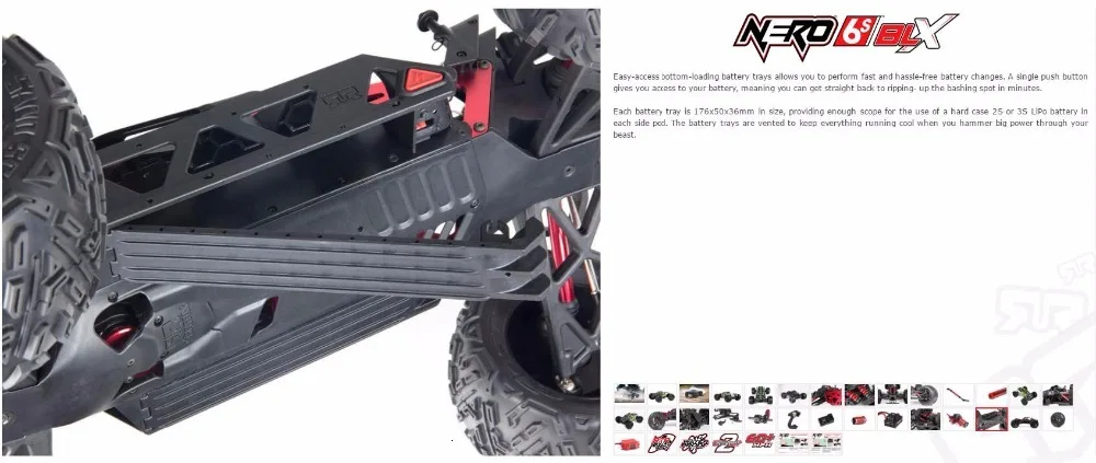 Arrma Nero 6s бесщеточный водонепроницаемый blx 1/8 RTR scale 150A ESC 4wd monster truck-без дифференциального замка версия