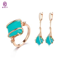 qsy free shipping 2021 trend gifts girls jewelry sets glass stone fashion earrings for women rings friends couple sexy