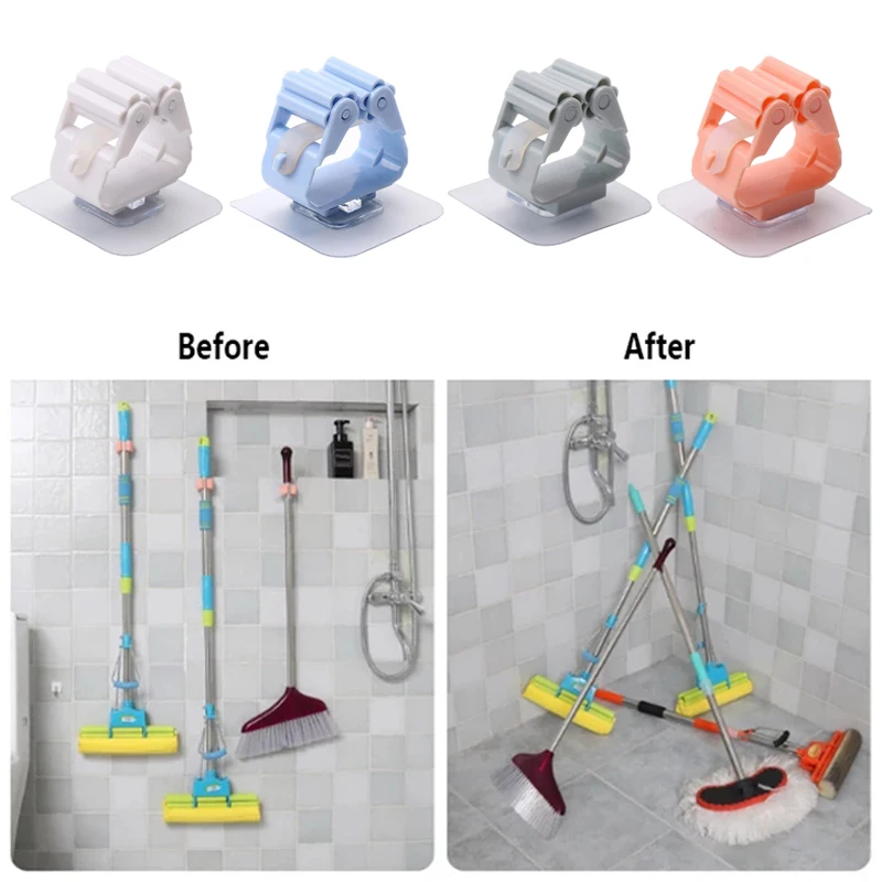 

Зажим для швабры, настенный органайзер для швабры, держатель, вешалка, стеллаж для хранения, бесшовный зажим для швабры, крючок, бытовые подв...