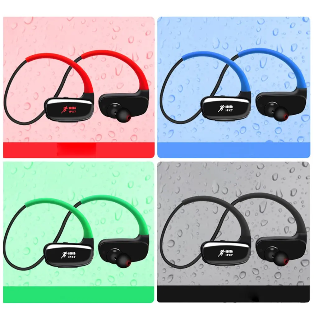 Беспроводные Bluetooth-наушники IPX8 водонепроницаемые наушники 16 ГБ mp3-плеер