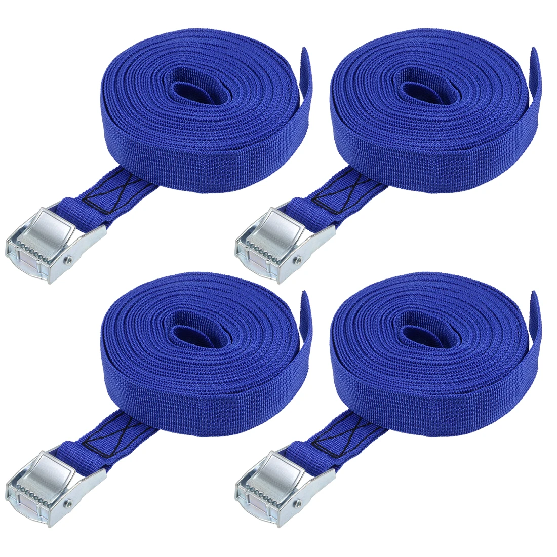

uxcell 6M x 25mm Lashing Strap Cargo Tie Down Straps w Cam Lock Buckle 250Kg Work Load, Blue, 4Pcs