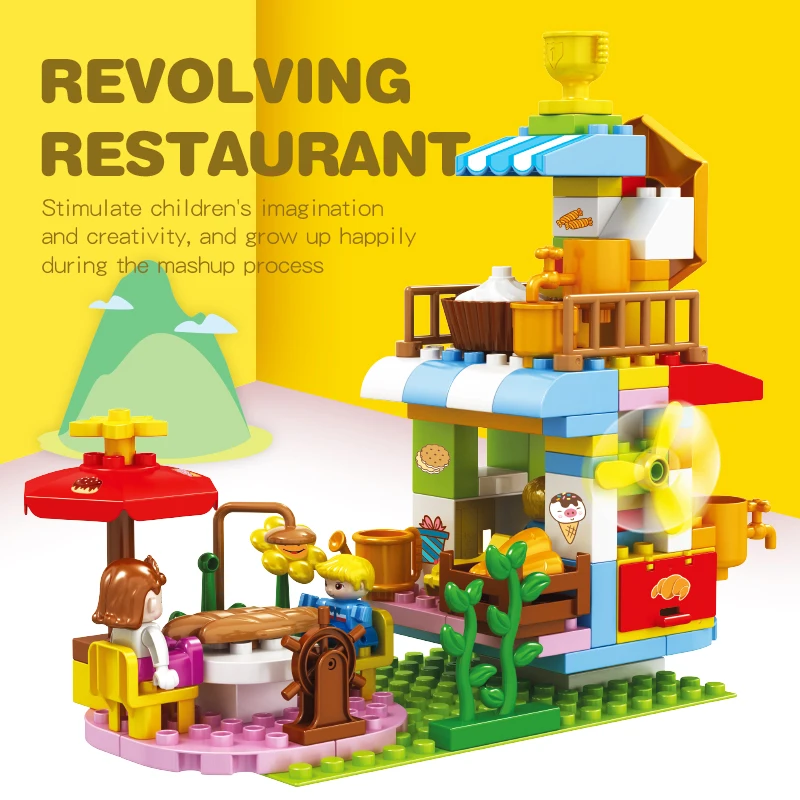 Большие размеры строительные блоки Duplo кирпичи уличные сцены семейный дом