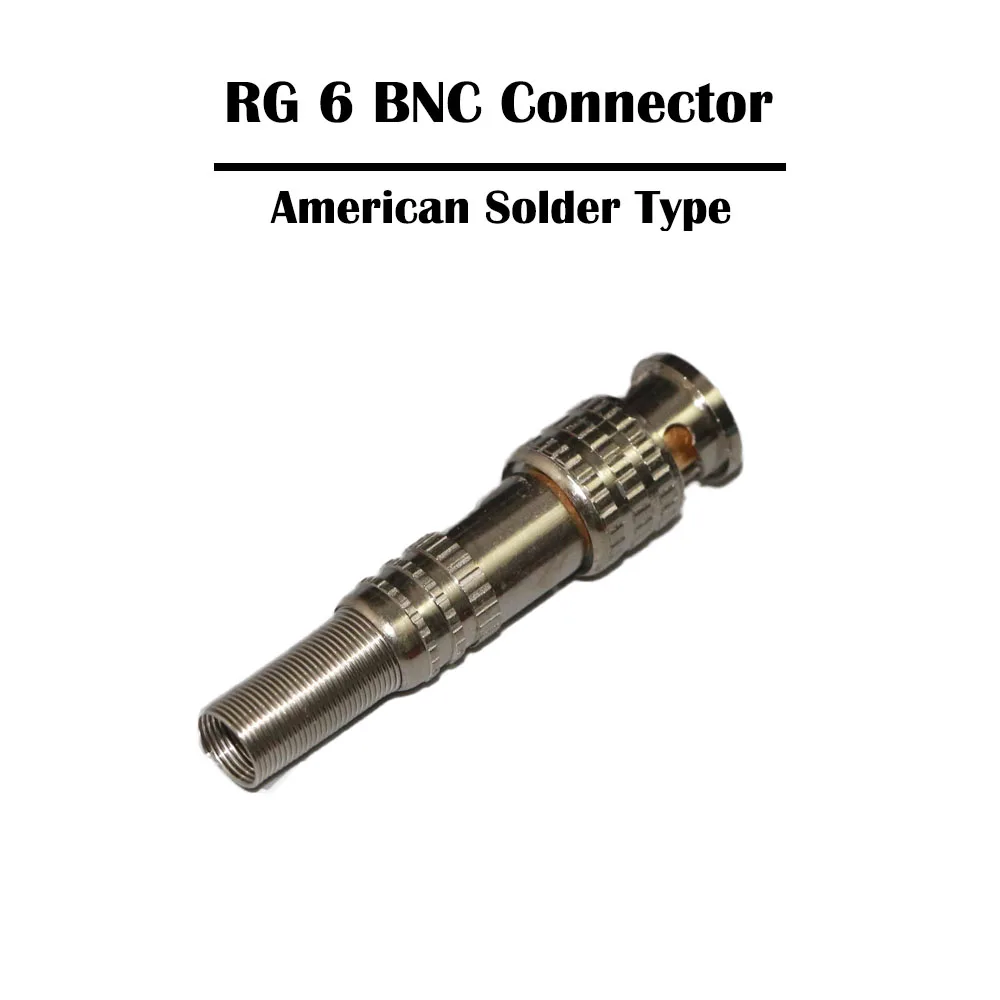 100 шт./лот RG 6 BNC разъем 75 5 штекер паяльный/паяльный CCTV кабель для камеры