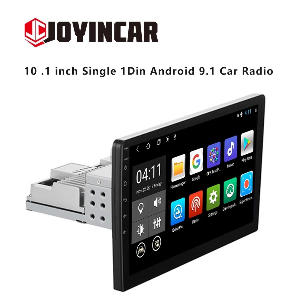 JOYINCAR 10 .1 дюймов 4 ядра 1Din Android 9 1 автомобильный Радио мультимедийный плеер