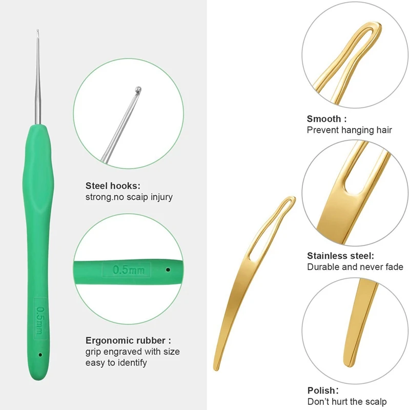 11 штук дреды набор инструментов включает в себя вязаные крючком 1 крючок 2 крючка 3