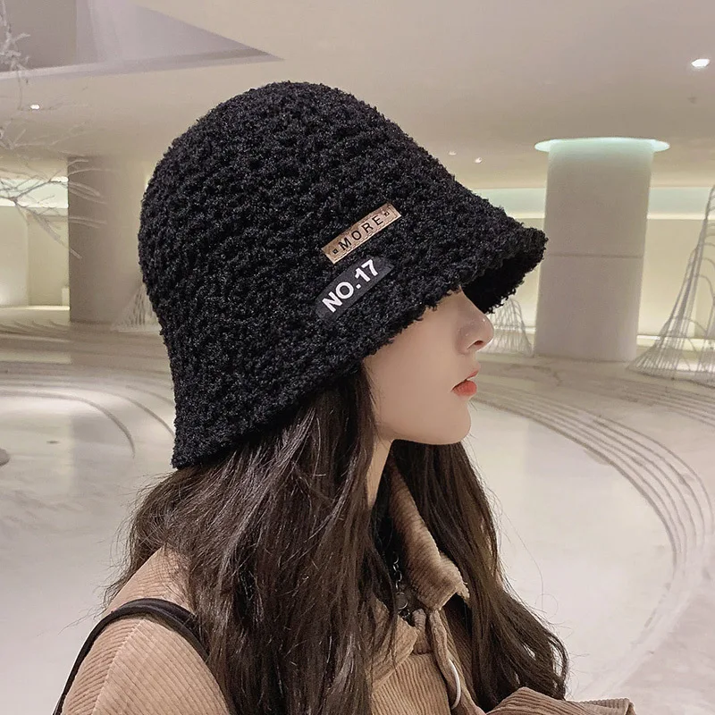 

2022 Fishermen Joker Basin Hat Lambs Wool Hat Female Season Style Is Suitable For The Bucket Hat Show Face Small Round Face Cap