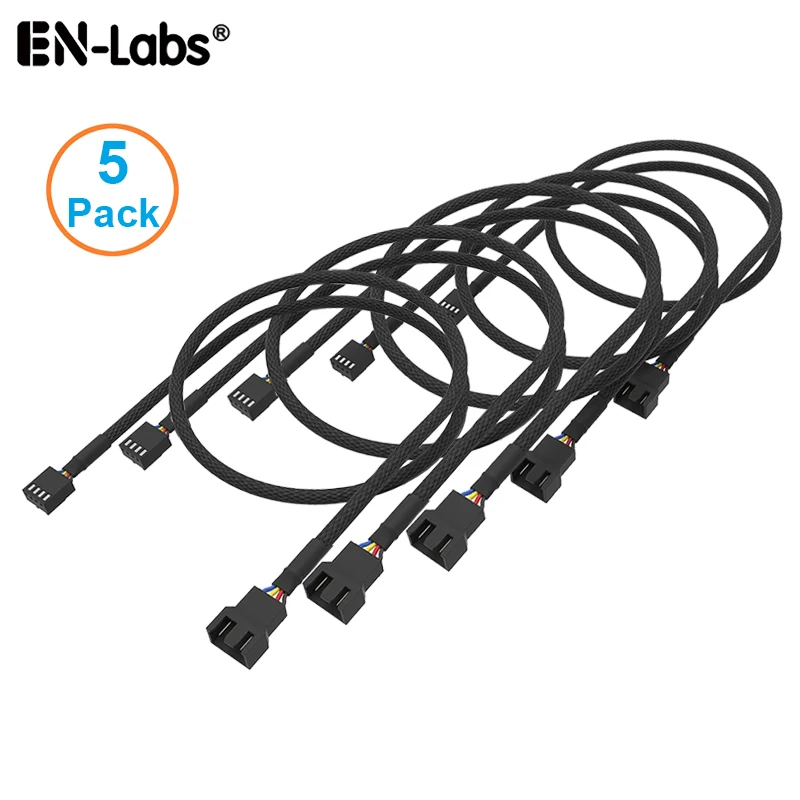 5 шт./упаковка, 4-контактный удлинитель для вентилятора