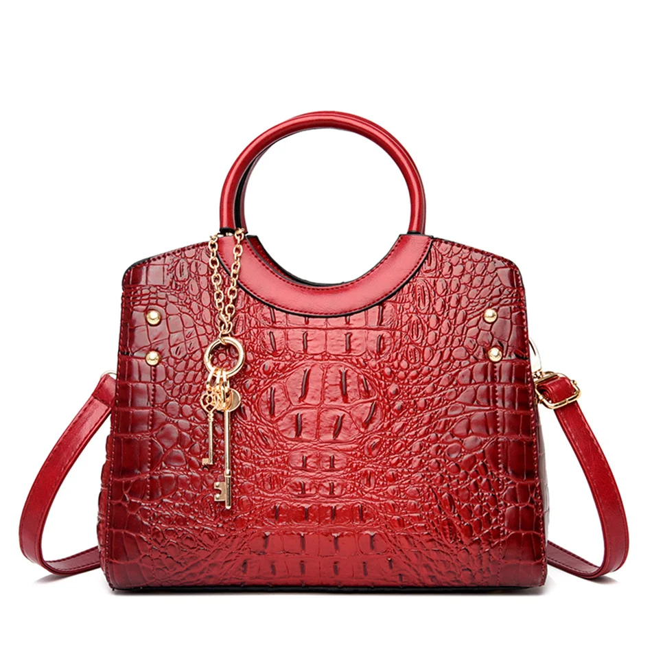 

Fashion Crocodile Pattern Pu Leather Crossbody Bags for Women Purses and Handbags Large Capacity Ladies Shoulder Messenger Bag