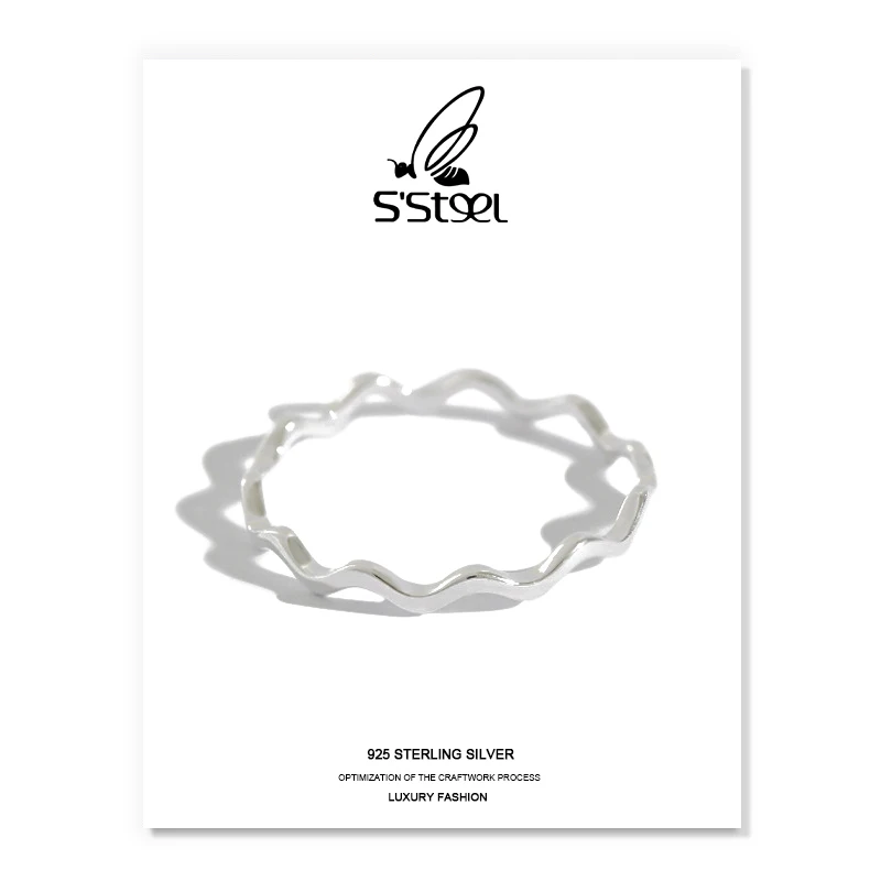 

S'STEEL Irregular Rings For Women 925 Sterling Silver Korean Minimalist Hyperbole Ring Joyas De Plata 925 Mujer Fine Jewellery