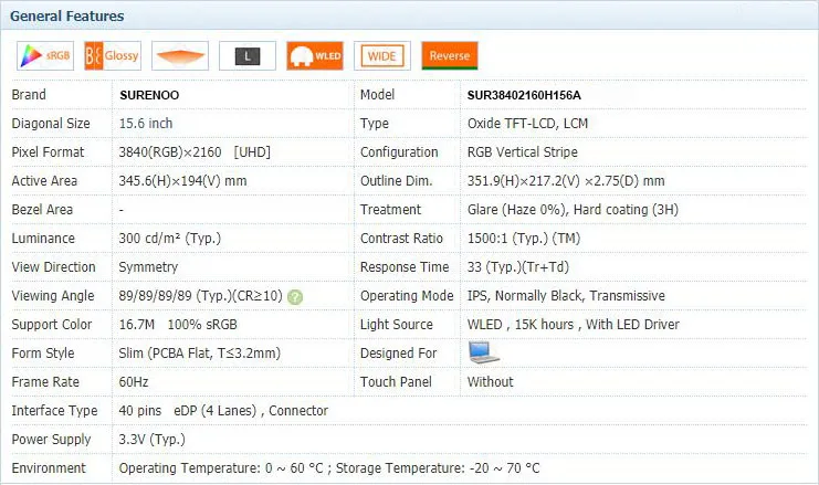 15," дюймовый 4K 3840X2160 HDMI& Type_C Однолинейный проходной ЖК-модуль монитор экран для Windows и Android кабельная проекция
