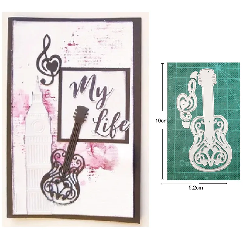 

Guitar Music Notes Metal Cutting Dies Stencils dies For DIY Scrapbooking dies Decoration Embossing Dies Cuts Craft dies New 2021