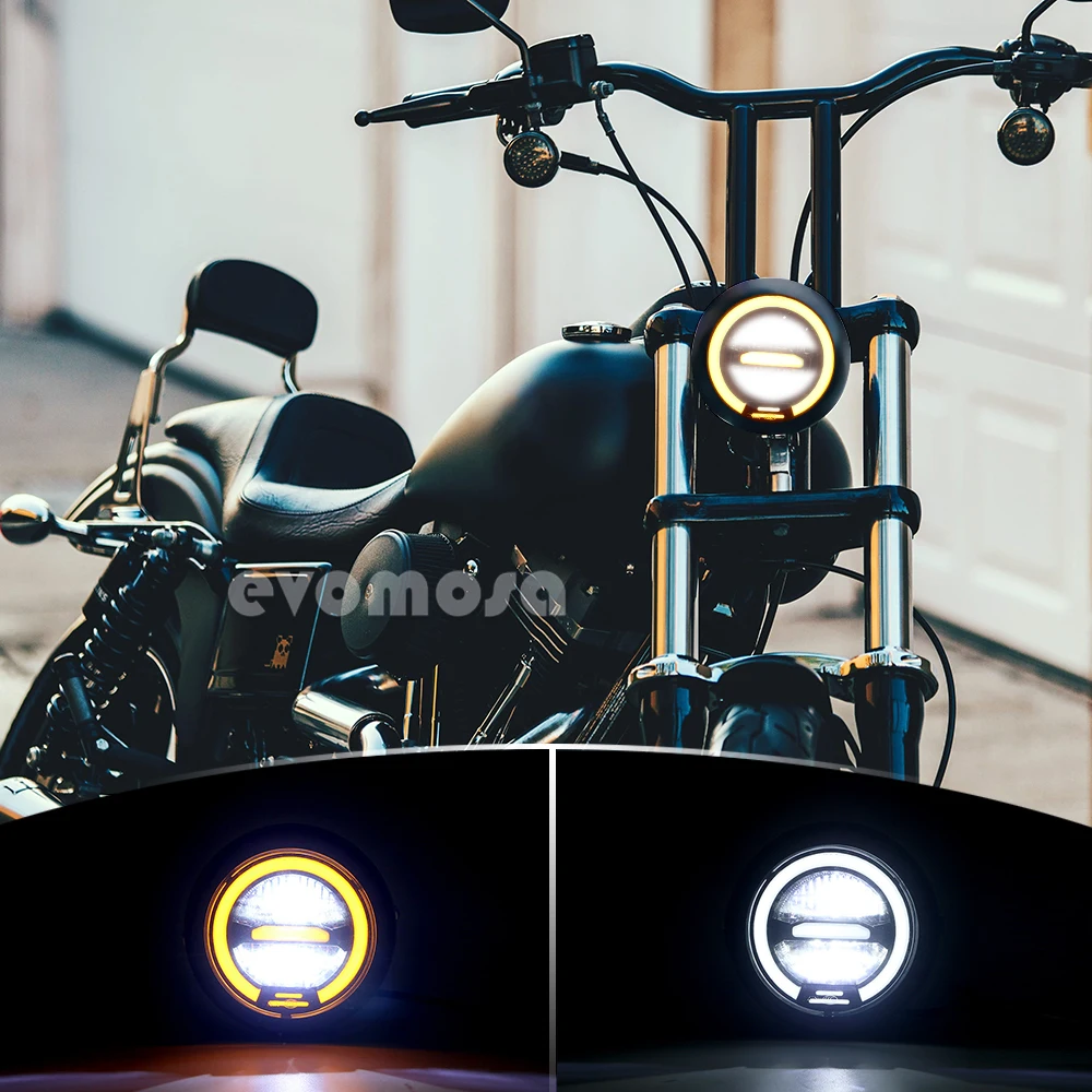 Универсальная светодиодная фара Hi & low beam для Honda Kawasaki Yamaha Victory Cafe Racer 6 5 дюйма| |