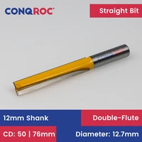 12mm shank long straight router bit wood pattern milling cutter template bit 2 option diameter 12 7mm cutting length 50 or 76mm