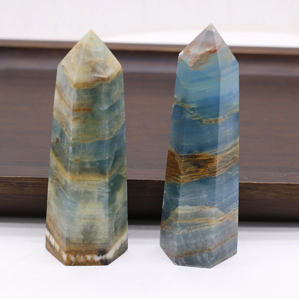 

2021 Natural Crystal Stone Rough Mineral Specimen Marine Jasper Crystal Tower Hexagonal Prism Ornament Jewelry Exquisite Gifts