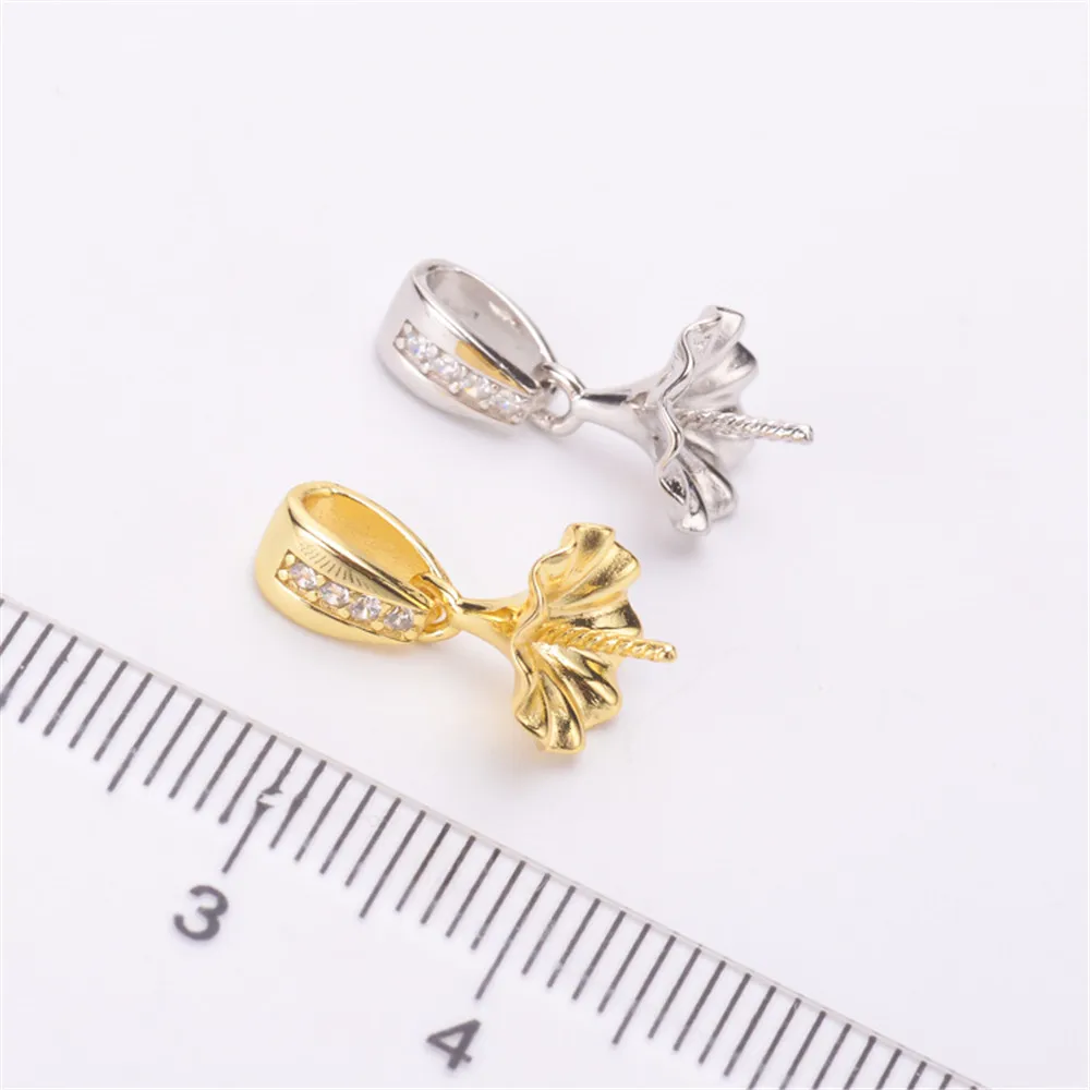 

Circle Pendant Hat Holder S925 Sterling Silver Pearl Pendant Settings Women DIY Handmade Jewelry Findings