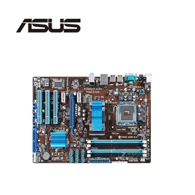 Материнская плата для Asus P5P43T оригинальная б/у материнская P43 Socket LGA 775 Q8200 Q8300 DDR3 |