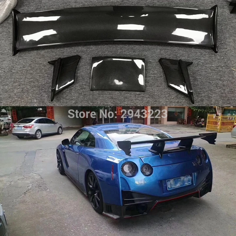 

Car Srtyling Carbon Fiber Exterior Rear Spoiler Tail Trunk Boot Wing Decoration For Nissan R35 GT-R GTR 2009 - 2016