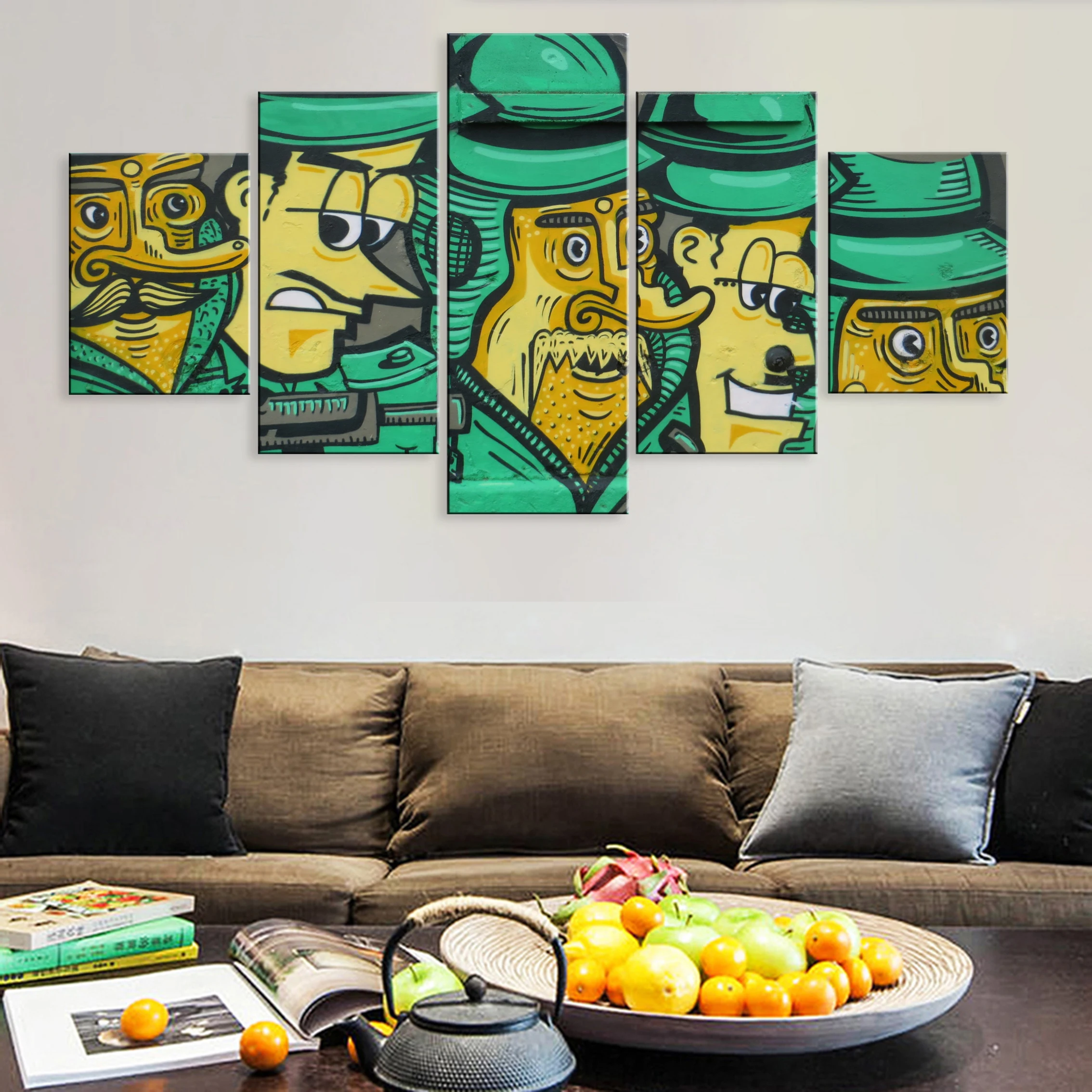 

Hd 5 Pieces Poster Painting Canvas For Living Room Home Framework Street Art Graffiti Abstract