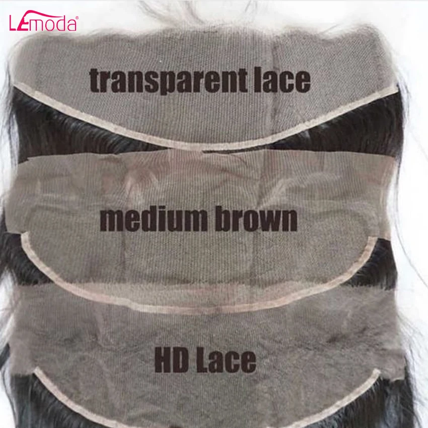 Lemoda HD Transparent Lace Frontal Closure Straight 13x4 13x6 Lace Frontal  Only 5x5 6x6 HD Closure Human Hair PrePlucked 14-24in