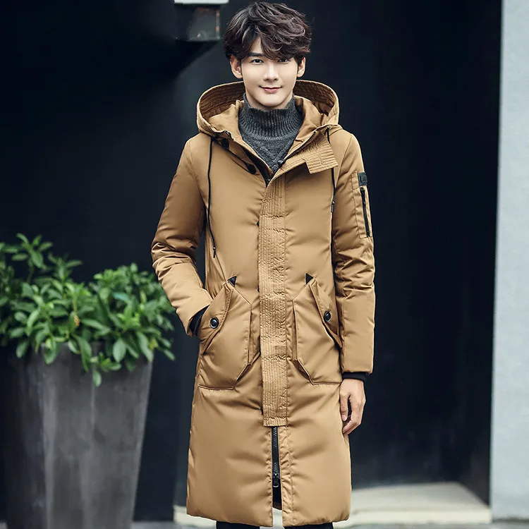Long Men Winter Jacket Down Jacket Male Thick Parka Slim Korean Black Coat Mens Clothing Overcoat Casaco Masculino KJ505