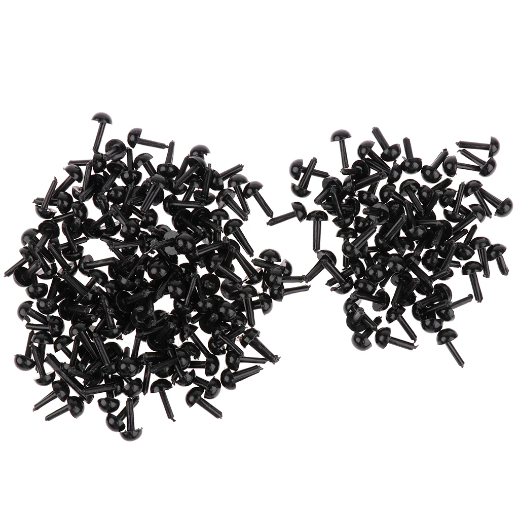 

200pcs Plastic Safety Eyes Craft Eyes for Doll Bear Plush Animal Felting Toy Arts Making 5MM Black