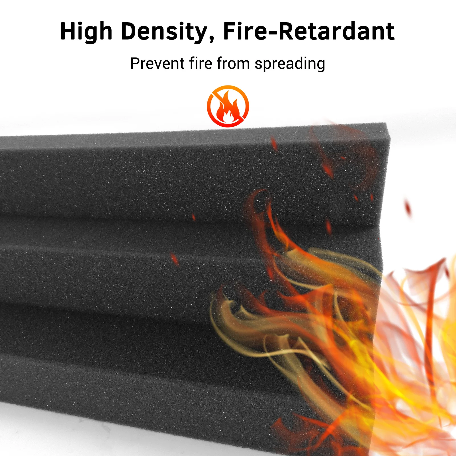 

Muslady 8PCS 48 * 12 * 12cm Acoustic Foam Panels High Density Sound Insulation Fire Retardant Wedge Foam for Home Studio Theater
